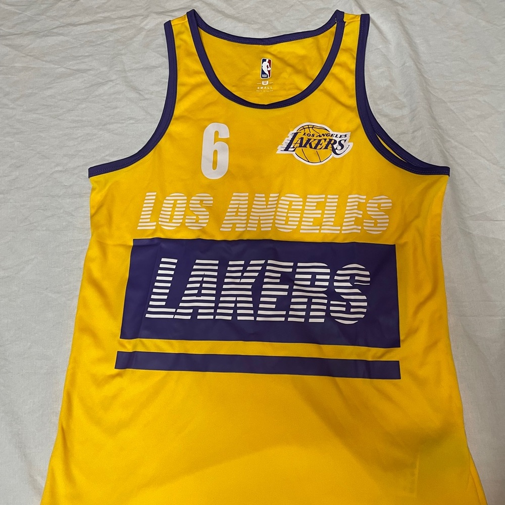 New NBA U Men's LeBron James #6 Los Angeles Lakers Tank Yellow Size Small